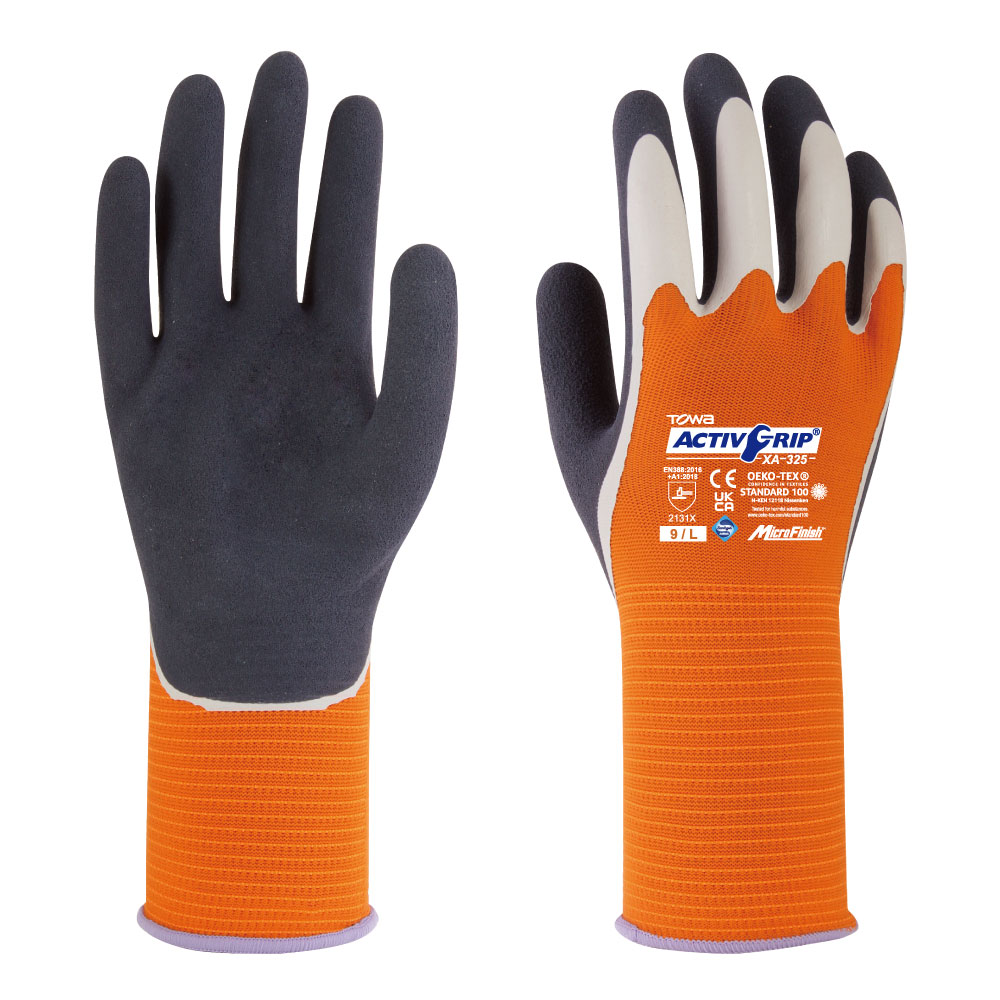 Gants fin ActivGrip XA325 orange/gris, taille 8/M Gants de travail -  AGZ000557307